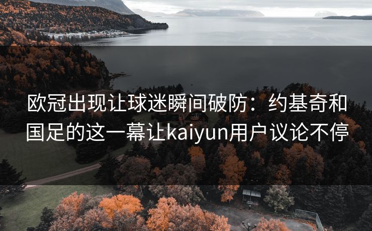 欧冠出现让球迷瞬间破防：约基奇和国足的这一幕让kaiyun用户议论不停